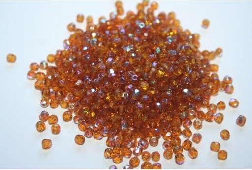 Perline Mezzi Cristalli + Dark Topaz AB 3mm - 60pz