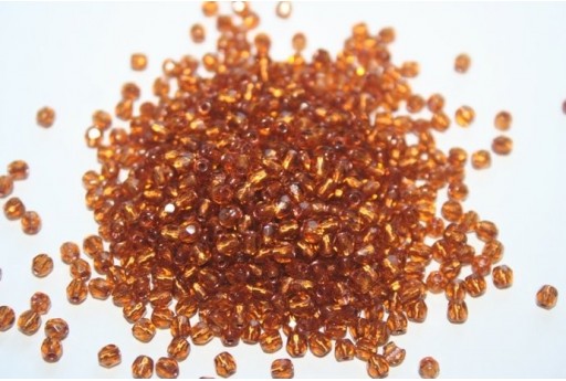 Perline Mezzi Cristalli Copper Line-Dark Topaz 3mm - 60pz