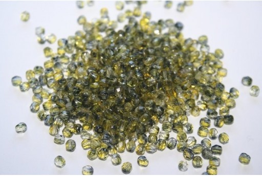 60 Perline Mezzi Cristalli 3mm Crystal Col.00030