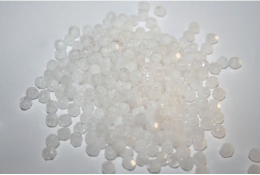 Perline Mezzi Cristalli Crystal/White