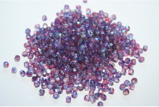 60 Perline Mezzi Cristalli 3mm Crystal Col.00030