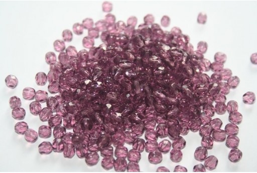 Perline Mezzi Cristalli Amethyst 4mm - 60pz