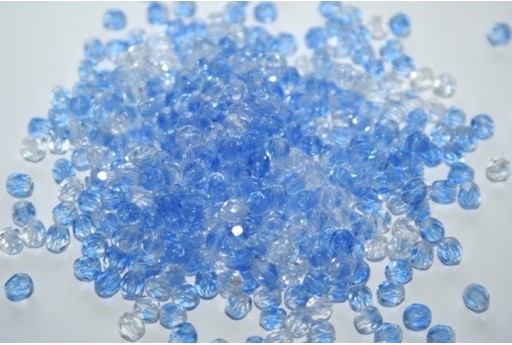 Perline Mezzi Cristalli Crystal/Sapphire