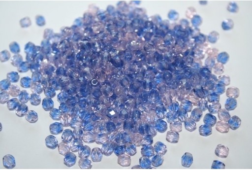 60 Perline Mezzi Cristalli 4mm Crystal Col.00030