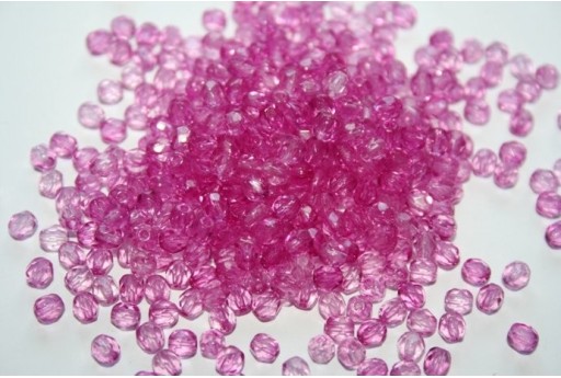 Perline Mezzi Cristalli Coated Pink 4mm - 60pz