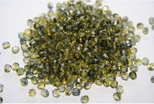 60 Perline Mezzi Cristalli 4mm Crystal Col.00030