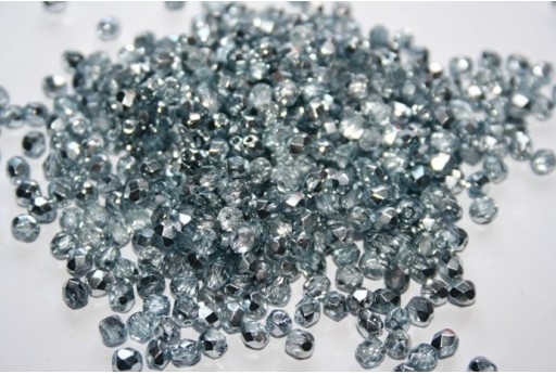 Perline Mezzi Cristalli Coated 1/2 Silver 4mm - 60pz