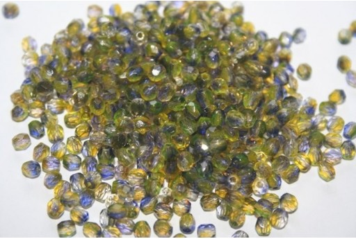 Perline Mezzi Cristalli Dual Coated-Tanzanite/Olivine