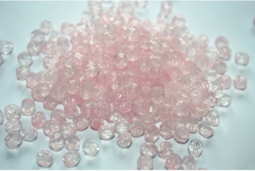 Perline Mezzi Cristalli Crystal/Pink Stripe 6mm - 30pz
