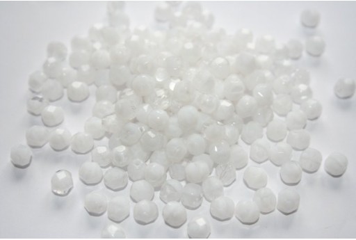 Perline Mezzi Cristalli Crystal/White 6mm - 30pz