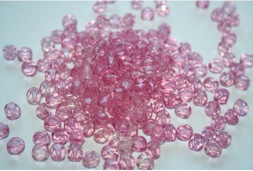 Perline Mezzi Cristalli Crystal Pink Coated 6mm - 30pz