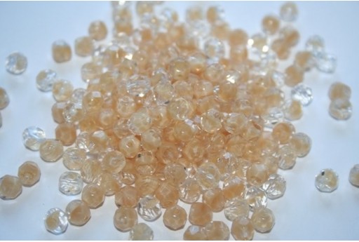 Perline Mezzi Cristalli Crystal/Milky Light Topaz 6mm - 30pz