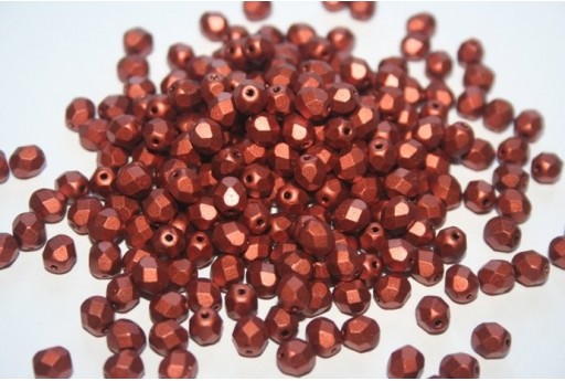 Perline Mezzi Cristalli 6mm, 30pz, Matte Metallic Dark Copper Col.K0175