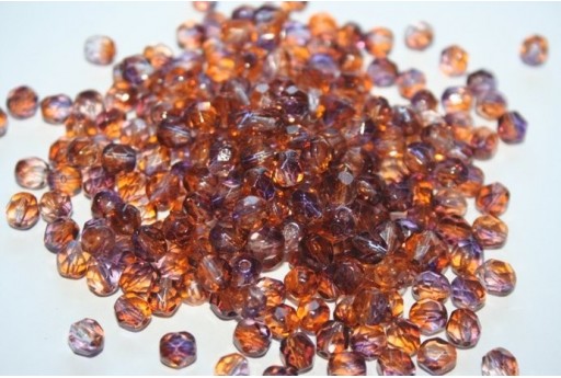 Perline Mezzi Cristalli 6mm, 30pz, Dual Coated-Cantalupe/Grape Col.K3114