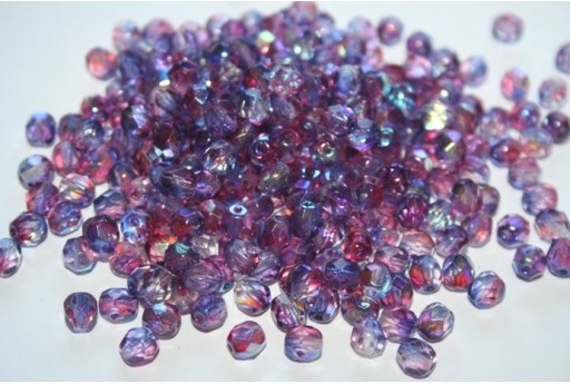 Perline Mezzi Cristalli 6mm, 30pz, Dual Coated-Pink/Blue AB Col.K4311