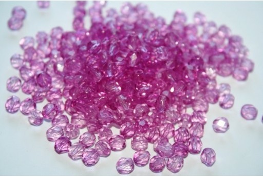 Perline Mezzi Cristalli Coated Pink 6mm - 30pz