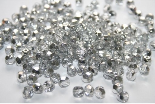 Perline Mezzi Cristalli 6mm, 30pz, Silver 1/2 Coated Crystal Col.S00030