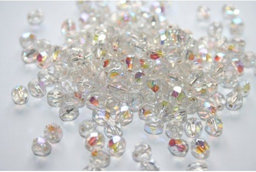 Perline Mezzi Cristalli 6mm, 30pz, Silver Lined-Crystal AB Col.SLX00030