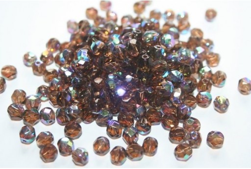 Perline Mezzi Cristalli 6mm, 30pz, Smoky Topaz AB Col.X10220