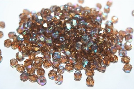 Perline Mezzi Cristalli 6mm, 30pz, Smoky Topaz AB Col.X10230