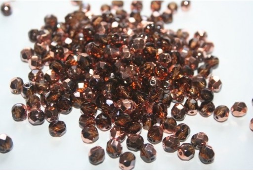 Perline Mezzi Cristalli Copper-Smoky Topaz 6mm - 30pz