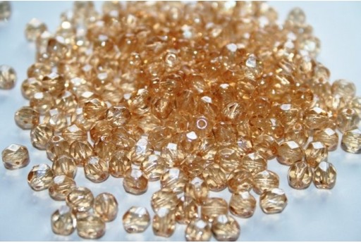 Perline Mezzi Cristalli 6mm, 30pz, Luster-Transparent Champagne Col.LC00030