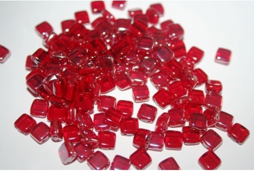 Perline Tile 6mm, 50Pz., Celsian-Siam Ruby Col.Z90080