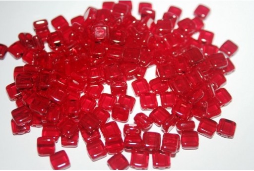 Perline Tile 6mm, 50Pz., Ruby Col.90100