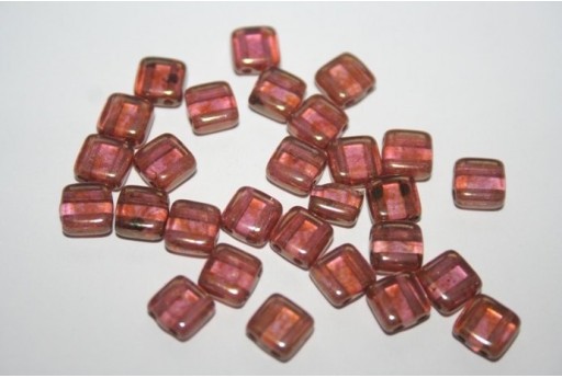 Perline Tile 6mm, 50Pz., Luster Rose/Gold Topaz Col.AK00030