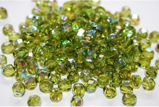 Perline Mezzi Cristalli 6mm, 30pz, Olivine AB Col.X50230