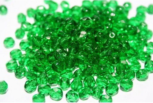 Perline Mezzi Cristalli 6mm, 30pz, Emerald Col.50130