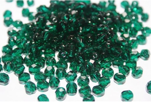Perline Mezzi Cristalli Dark Emerald 6mm - 30pz