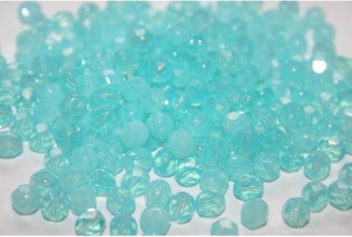 Perline Mezzi Cristalli 6mm, 30pz, Milky Aquamarine Col.61010