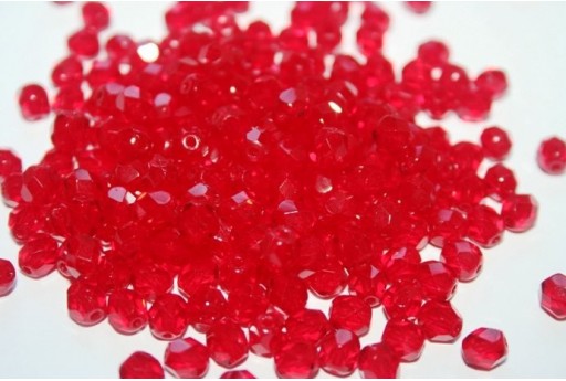 Perline Mezzi Cristalli 6mm, 30pz, Siam Ruby Col.90090