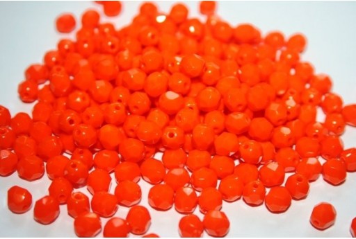 Perline Mezzi Cristalli 6mm, 30pz, Opaque Orange Col.93120