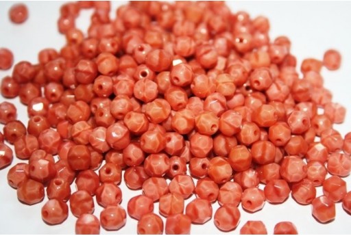 Perline Mezzi Cristalli 6mm, 30pz, Pink CoralCol.74020