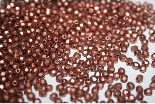 Perline Mezzi Cristalli Matte Metallic Copper 3mm - 60pz