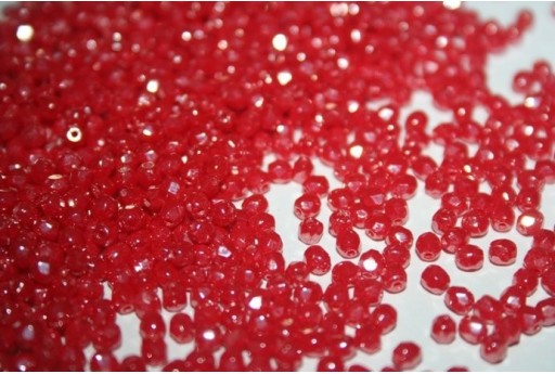 Perline Mezzi Cristalli Luster-Opaque-Light Red 3mm - 60pz