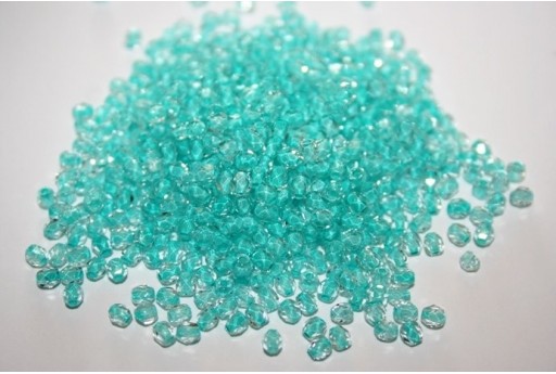 Perline Mezzi Cristalli Green Turquoise Lined-Crystal 3mm - 60pz