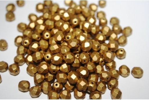 Perline Mezzi Cristalli 6mm, 30pz, Matte Metallic Aztec Gold Col.K0172JT