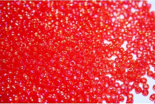 Perline Toho Round Rocailles 8/0, 10gr., Transparent-Rainbow Light Siam Ruby Col.165