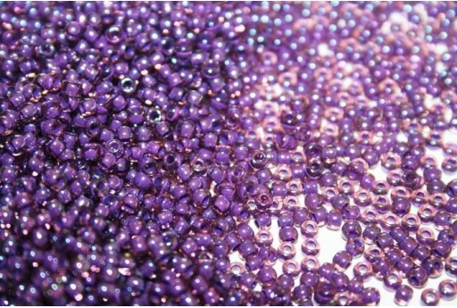Perline Toho Round Rocailles 8/0, 10gr., Inside Color Rainbow Rosaline/Opaque Purple Lined Col.928