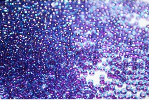 Perline Toho Round Rocailles 8/0, 10gr., InsideColor Aqua/Purple Lined Col.252