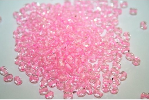 Perline Mezzi Cristalli Crystal/Pink Lined