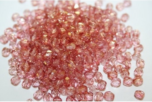 Perline Mezzi Cristalli Luster-Transparent Topaz/Pink