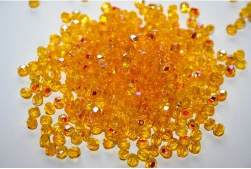 Perline Mezzi Cristalli Citrine Yellow AB 4mm - 60pz