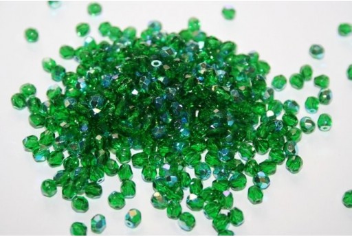 Perline Mezzi Cristalli Green Emerald AB