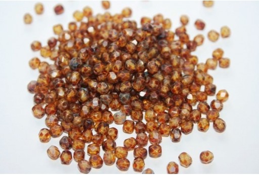 60 Perline Mezzi Cristalli 4mm Crystal Col.00030