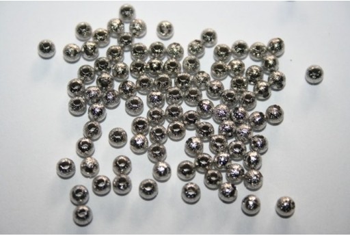 Distanziatori Sfera Diamantata Colore Platino 4mm - 36pz