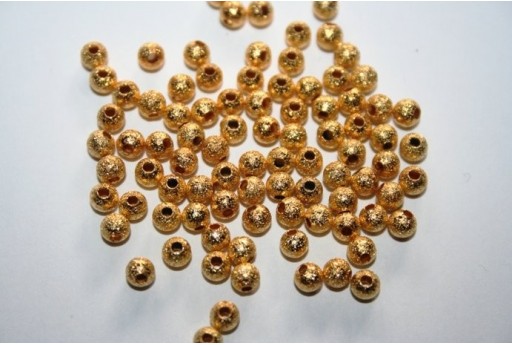 Distanziatori Sfera Diamantata Colore Oro 4mm - 36pz